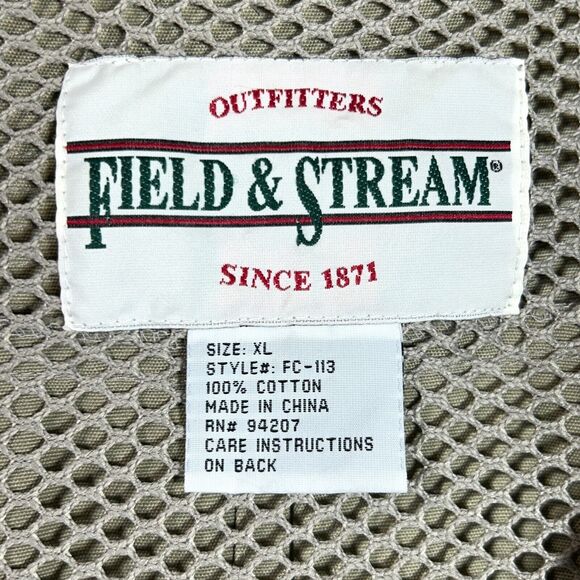 Field & Stream Safari VEST MENS XL Travel Fly Fishing Hiking ZIP Pockets VENTED - Picture 2 of 8